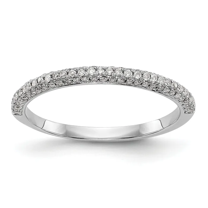 025ct CZ Solid Real 14k White Gold Wedding Wedding Band Ring Goldia Rings