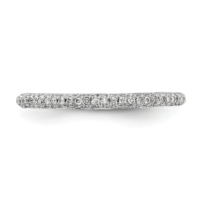 025ct CZ Solid Real 14k White Gold Wedding Wedding Band Ring Goldia Rings