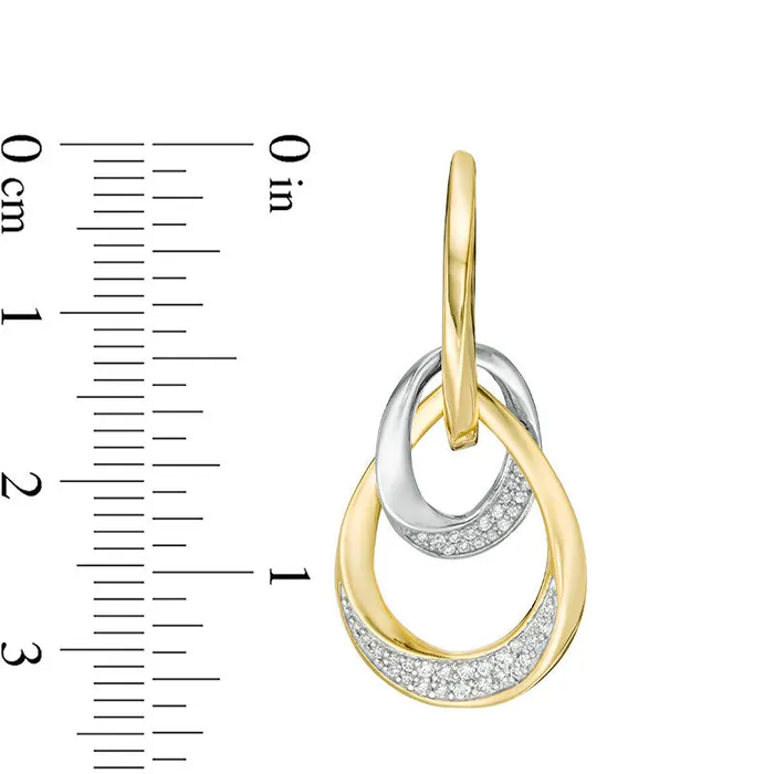 033 CT TW Diamond Oval Twist Doorknocker Drop Earrings in 10K TwoTone Gold Goldia Earrings 033 CT TW Diamond Oval Twist Doorknocker Drop Earrings in 10K TwoTone Gold Goldia Earrings