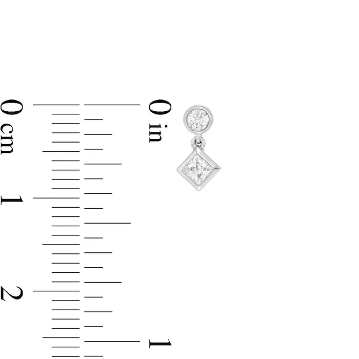 033 CT TW PrincessCut Diamond Tilted BezelSet Drop Earrings in 10K White Gold Goldia Earrings 033 CT TW PrincessCut Diamond Tilted BezelSet Drop Earrings in 10K White Gold Goldia Earrings