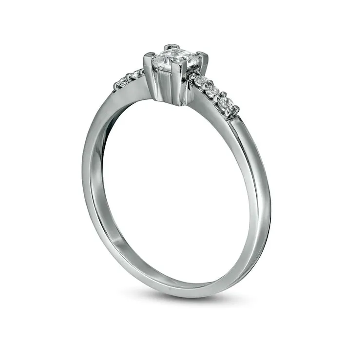 033 CT TW PrincessCut Natural Diamond Engagement Ring in Solid 10K White Gold Goldia Rings 033 CT TW PrincessCut Natural Diamond Engagement Ring in Solid 10K White Gold Goldia Rings