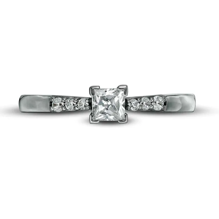 033 CT TW PrincessCut Natural Diamond Engagement Ring in Solid 10K White Gold Goldia Rings 033 CT TW PrincessCut Natural Diamond Engagement Ring in Solid 10K White Gold Goldia Rings