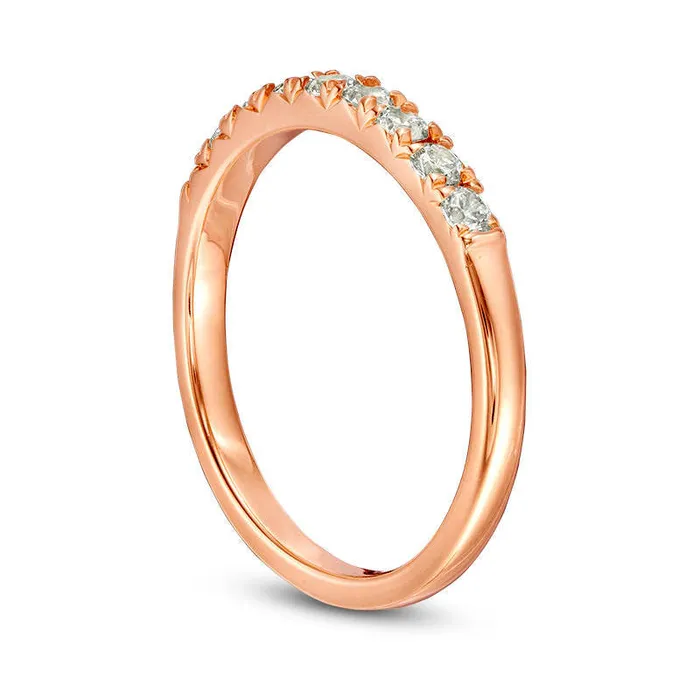 038 CT TW Natural Diamond Nine Stone Anniversary Band in Solid 10K Rose Gold Goldia Rings 038 CT TW Natural Diamond Nine Stone Anniversary Band in Solid 10K Rose Gold Goldia Rings