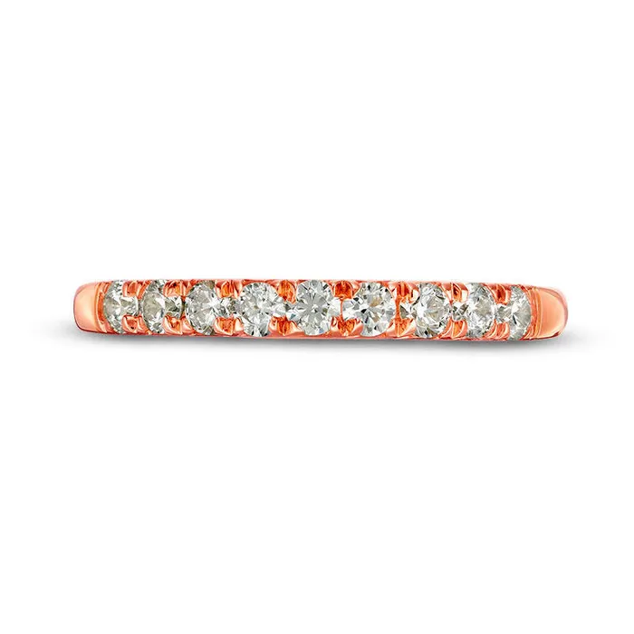 038 CT TW Natural Diamond Nine Stone Anniversary Band in Solid 10K Rose Gold Goldia Rings 038 CT TW Natural Diamond Nine Stone Anniversary Band in Solid 10K Rose Gold Goldia Rings