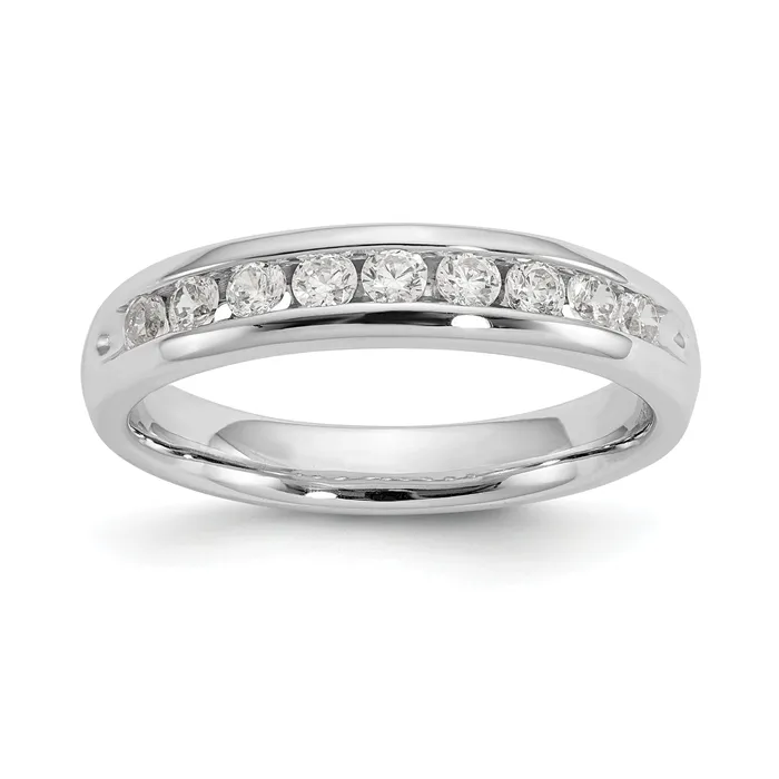 040ct CZ Solid Real 14K White Gold 9Stone Channel Wedding Band Ring Goldia Rings 040ct CZ Solid Real 14K White Gold 9Stone Channel Wedding Band Ring Goldia Rings