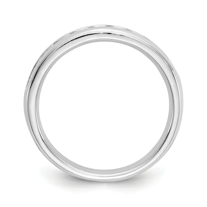 040ct CZ Solid Real 14K White Gold 9Stone Channel Wedding Band Ring Goldia Rings