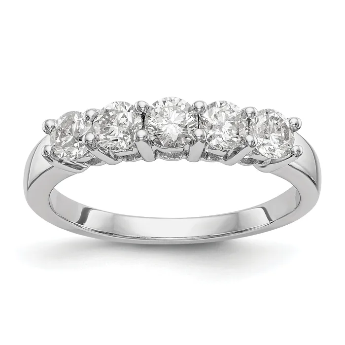 088ct CZ Solid Real 14K White Gold 5Stone Wedding Wedding Band Ring Goldia Rings 088ct CZ Solid Real 14K White Gold 5Stone Wedding Wedding Band Ring Goldia Rings