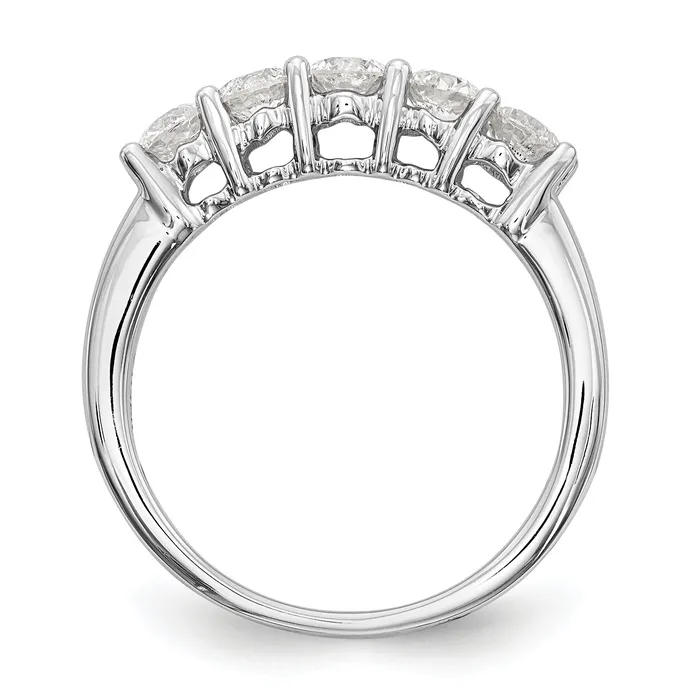 088ct CZ Solid Real 14K White Gold 5Stone Wedding Wedding Band Ring Goldia Rings