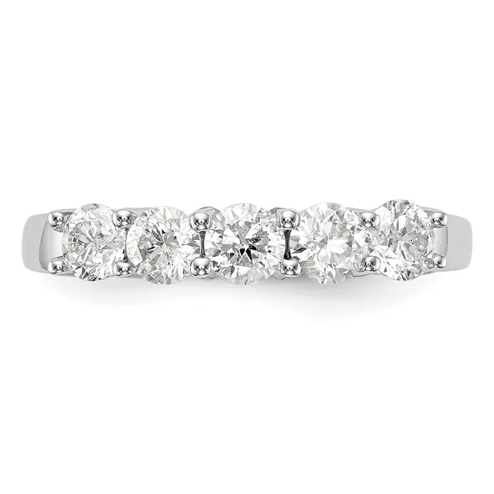 088ct CZ Solid Real 14K White Gold 5Stone Wedding Wedding Band Ring Goldia Rings