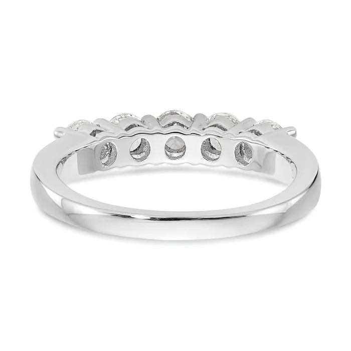 088ct CZ Solid Real 14K White Gold 5Stone Wedding Wedding Band Ring Goldia Rings