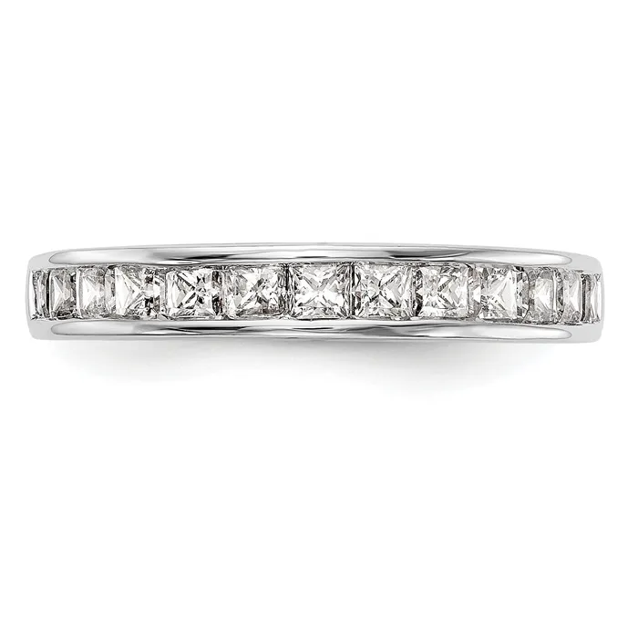 088ct CZ Solid Real 14k White Gold Wedding Wedding Band Ring Goldia Rings