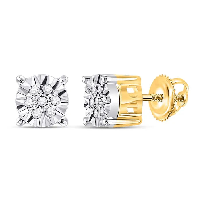 10k Yellow Gold Round Diamond Cluster Earrings 110 Cttw gndatlanta Earrings 10k Yellow Gold Round Diamond Cluster Earrings 110 Cttw gndatlanta Earrings