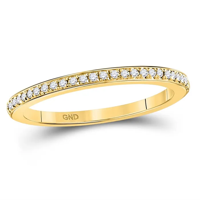 10k Yellow Gold Round Diamond Single Row Stackable Band Ring 18 Cttw Size 6 gndatlanta Rings