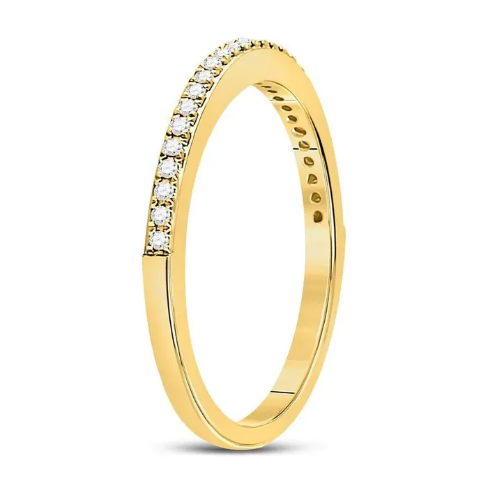 10k Yellow Gold Round Diamond Single Row Stackable Band Ring 18 Cttw Size 6 gndatlanta Rings