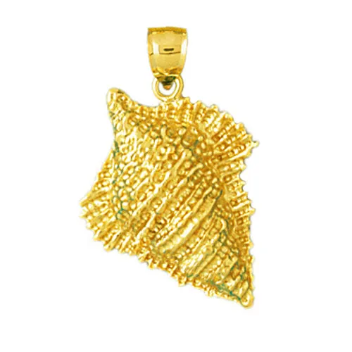 14K Gold Gastropod Mollusk Sea Snail Shell Charm Goldia Charm Necklaces
