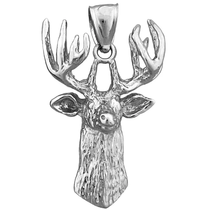 14K Gold Neck High Deer Head Pendant Goldia Necklaces