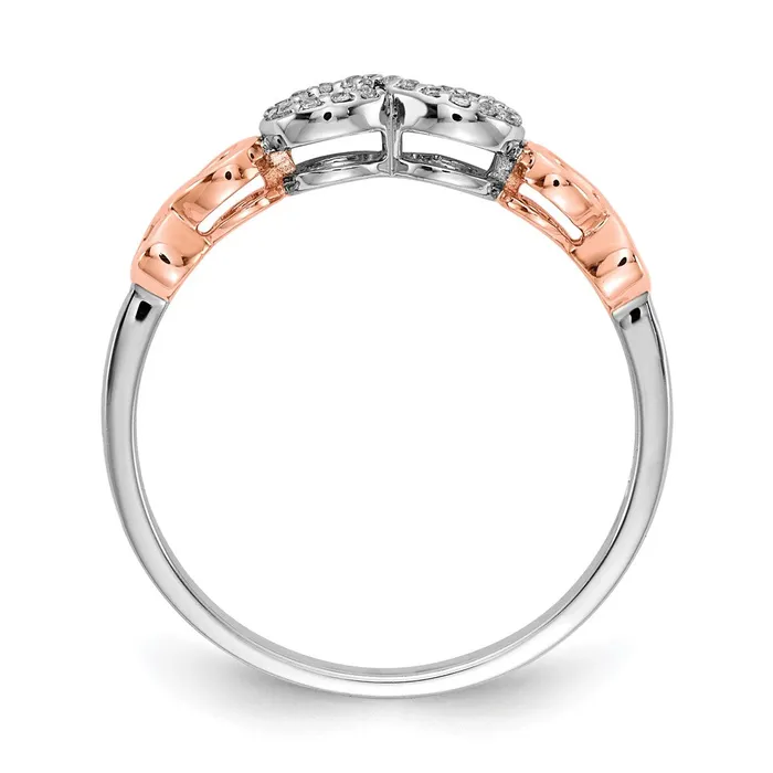 14k Rose Gold wWhite Rhodium Real Diamond Infinity Ring Goldiacom Rings