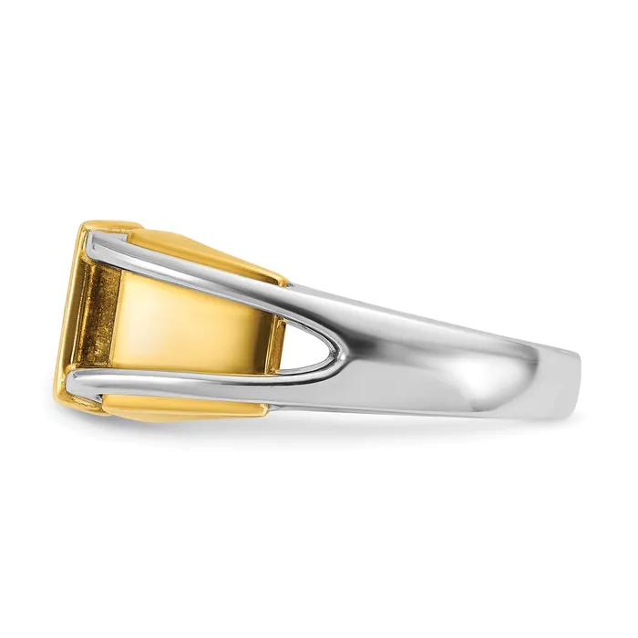 14k TwoTone 34 Ct Lab Grown Diamond VSSI G Mens Ring Goldia Rings