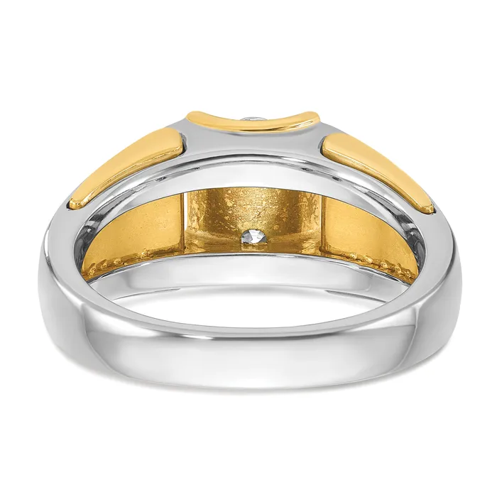 14k TwoTone 34 Ct Lab Grown Diamond VSSI G Mens Ring Goldia Rings