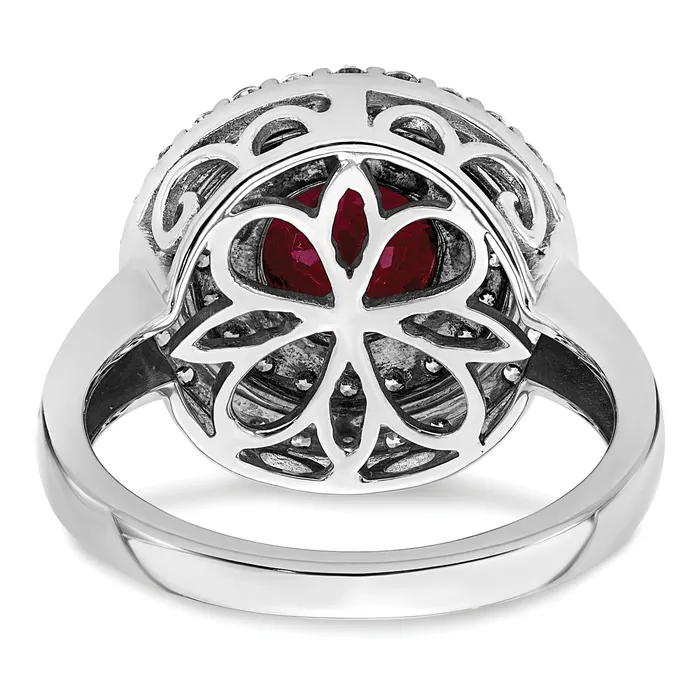 14k TwoTone Lab Grown VSSI FGH Diamond Created Ruby Ring Goldia Rings