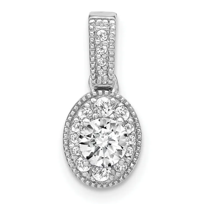 14k White Gold 12 Ct Lab Grown Diamond VSS FGH Oval Vintage Pendant Goldia Necklaces 14k White Gold 12 Ct Lab Grown Diamond VSS FGH Oval Vintage Pendant Goldia Necklaces