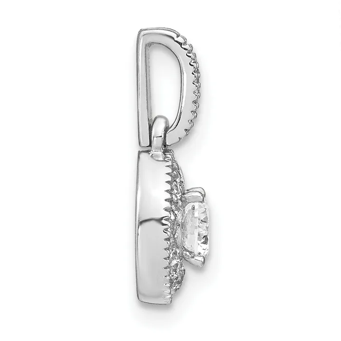 14k White Gold 12 Ct Lab Grown Diamond VSS FGH Oval Vintage Pendant Goldia Necklaces