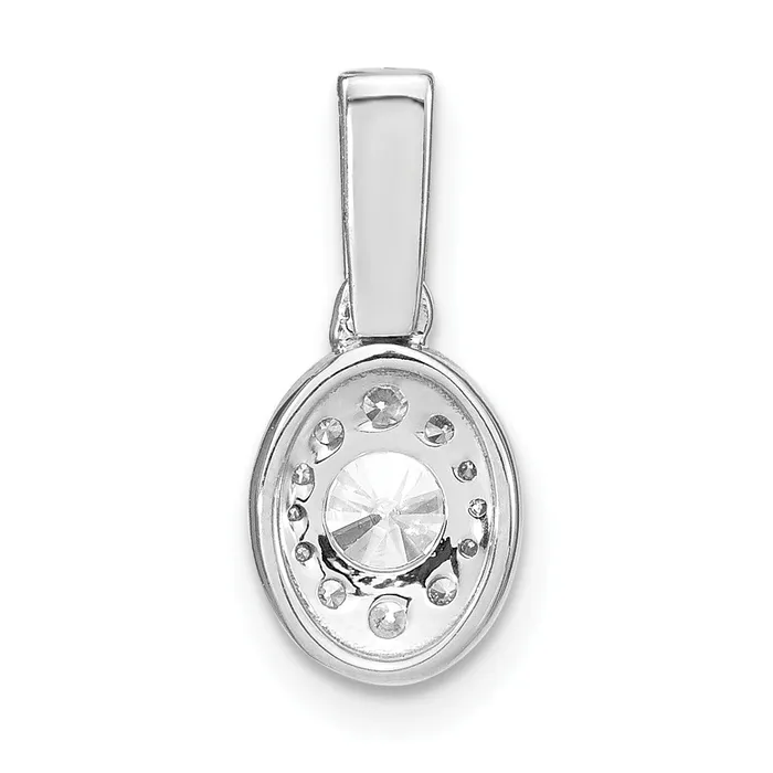 14k White Gold 12 Ct Lab Grown Diamond VSS FGH Oval Vintage Pendant Goldia Necklaces