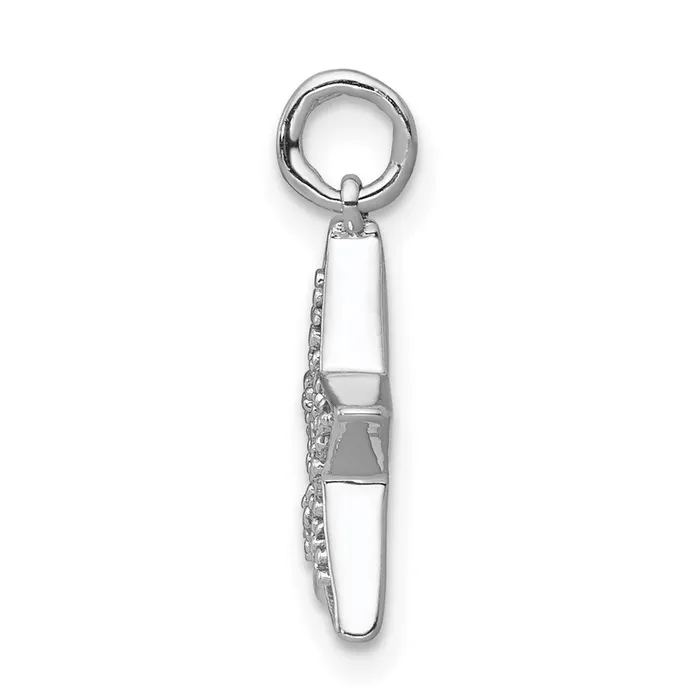 14k White Gold 120ct Real Diamond Star Charm Goldia Charm Necklaces