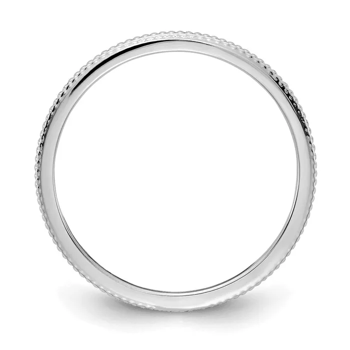14K White Gold 12mm Bead Stackable Band Goldia Rings