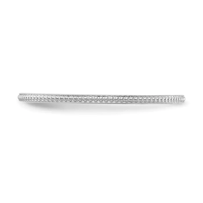 14K White Gold 12mm Bead Stackable Band Goldia Rings