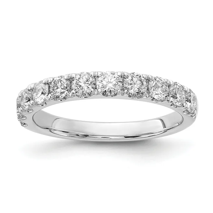 14k White Gold 1 Ct Lab Grown Diamond VSSI G Wedding Band Ring Goldia Rings