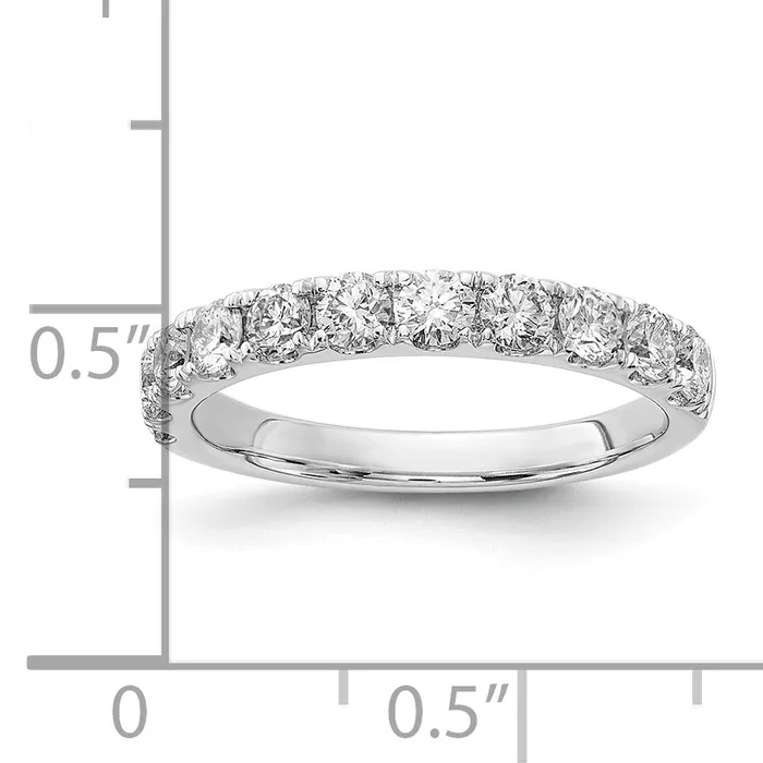 14k White Gold 1 Ct Lab Grown Diamond VSSI G Wedding Band Ring Goldia Rings