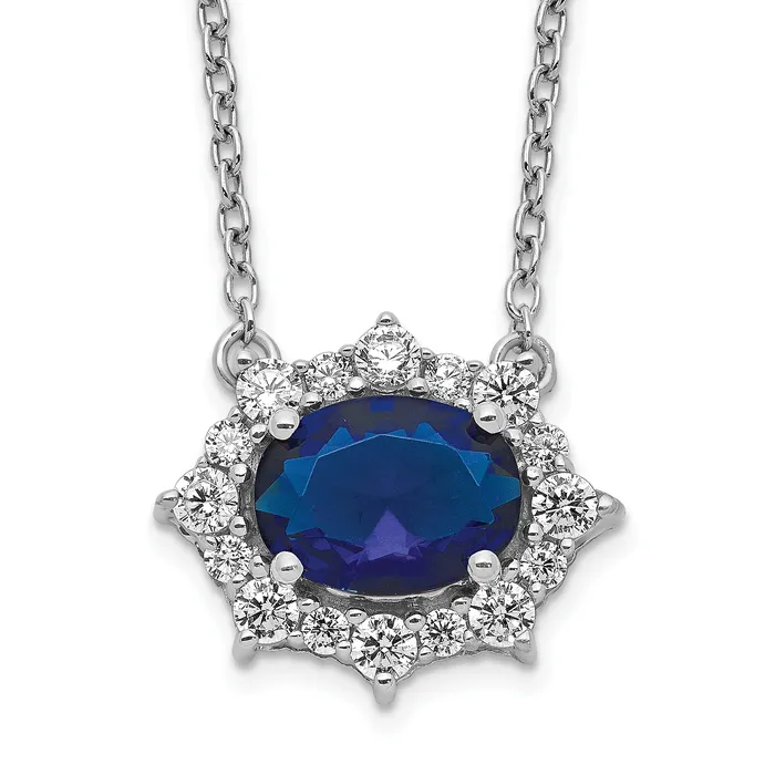 14k White Gold 38 Ct Lab Grown Diamond VSSI G and Created Sapphire 18 inch Necklace Goldia Necklaces 14k White Gold 38 Ct Lab Grown Diamond VSSI G and Created Sapphire 18 inch Necklace Goldia Necklaces