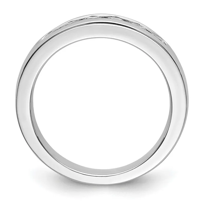 14K White Gold 6Stone Real Diamond Channel Band goldiaca Rings