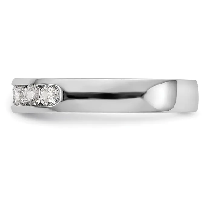 14K White Gold 6Stone Real Diamond Channel Band goldiaca Rings
