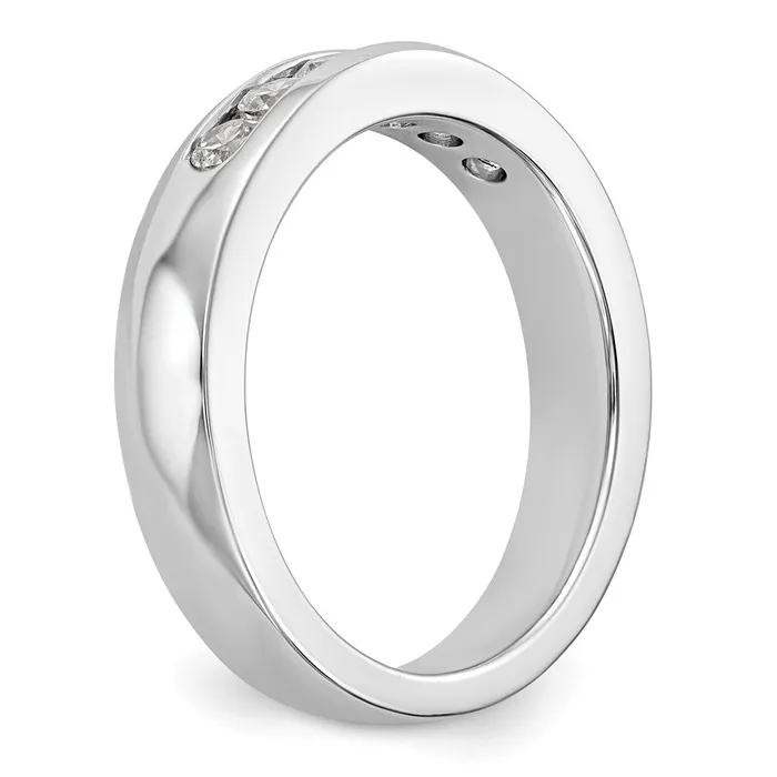 14K White Gold 6Stone Real Diamond Channel Band goldiaca Rings
