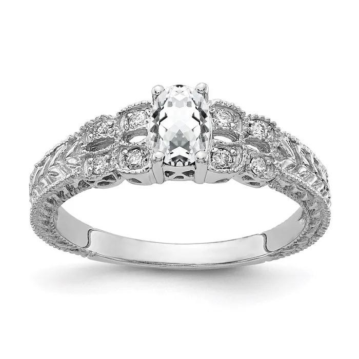 14k White Gold 6x4mm Oval Cubic Zirconia A Real Diamond ring Goldia Rings 14k White Gold 6x4mm Oval Cubic Zirconia A Real Diamond ring Goldia Rings