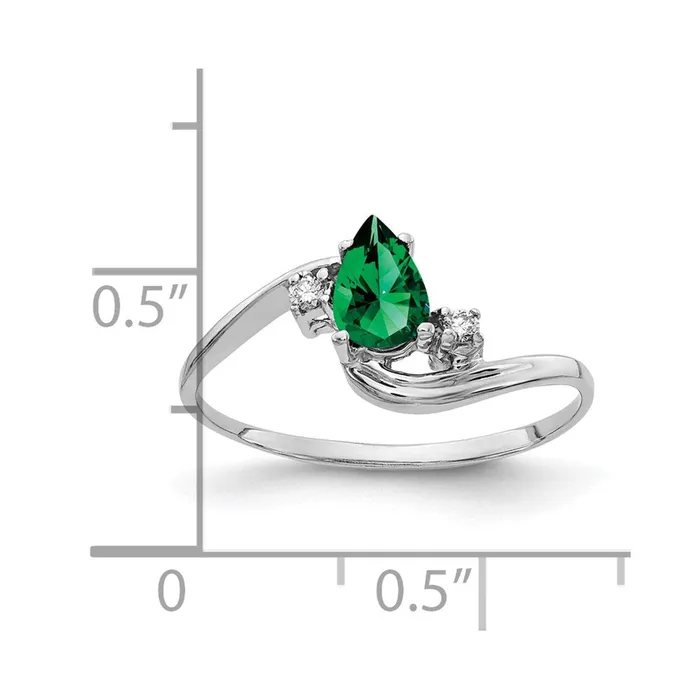 14k White Gold 6x4mm Pear Mount St Helens AA Real Diamond ring Goldiacom Rings