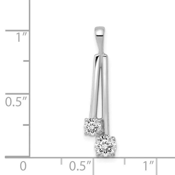 14k White Gold AA Diamond Two Stone Pendant Goldiacom Necklaces