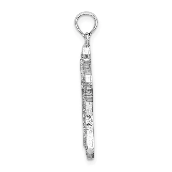 14k White Gold Beaded Cross Charm Goldia Charm Necklaces