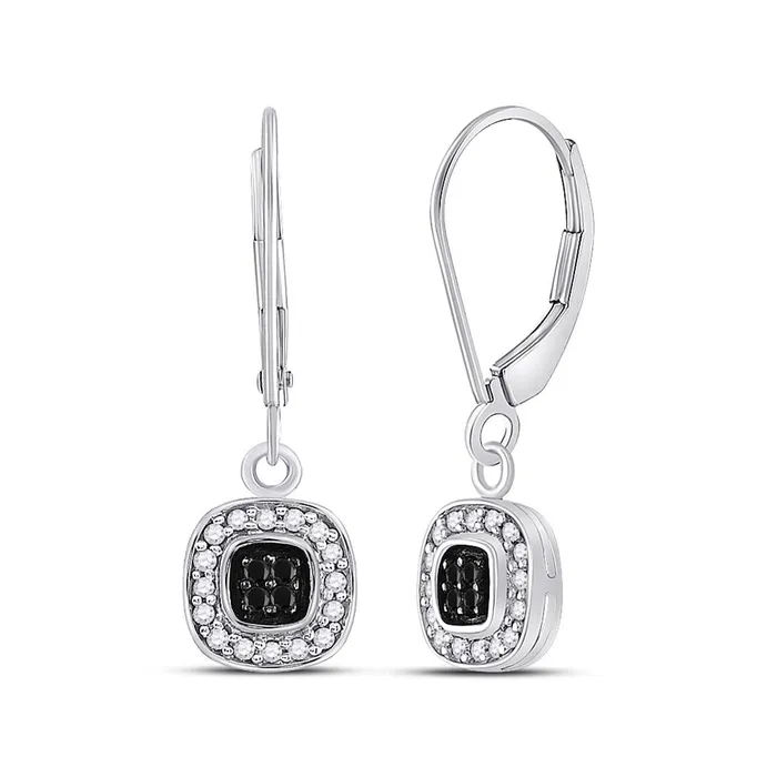 14k White Gold Black Diamond Square Dangle Earrings 14 Cttw gndatlanta Earrings 14k White Gold Black Diamond Square Dangle Earrings 14 Cttw gndatlanta Earrings