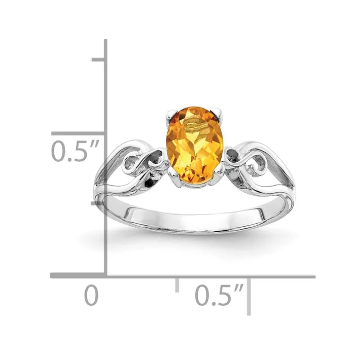 14k White Gold Citrine Ring Goldia Rings