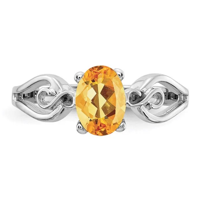 14k White Gold Citrine Ring Goldia Rings