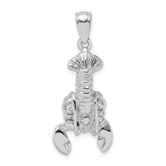 14k White Gold Moveable Lobster Charm Goldia Charm Necklaces