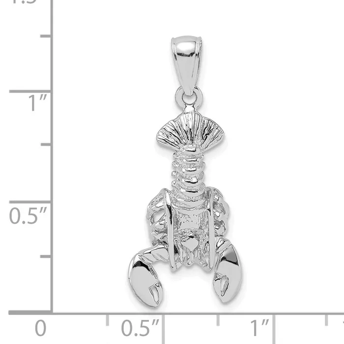 14k White Gold Moveable Lobster Charm Goldia Charm Necklaces