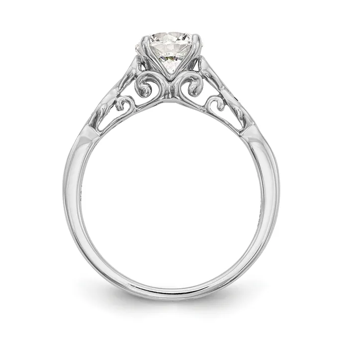 14k White Gold Peg Set Simulated Diamond Engagement Ring Goldiacom Rings