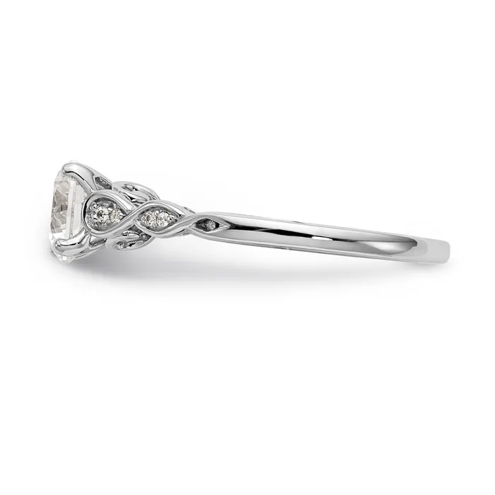 14k White Gold Peg Set Simulated Diamond Engagement Ring Goldiacom Rings