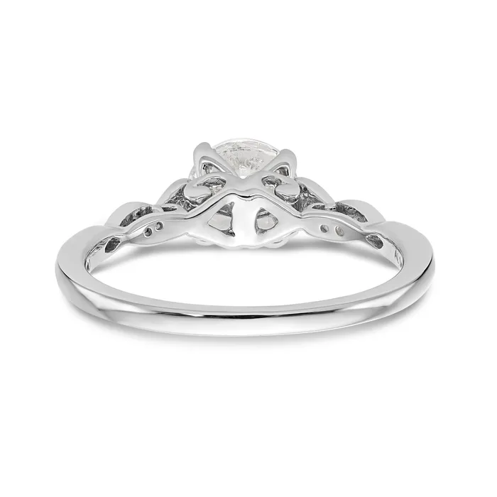 14k White Gold Peg Set Simulated Diamond Engagement Ring Goldiacom Rings
