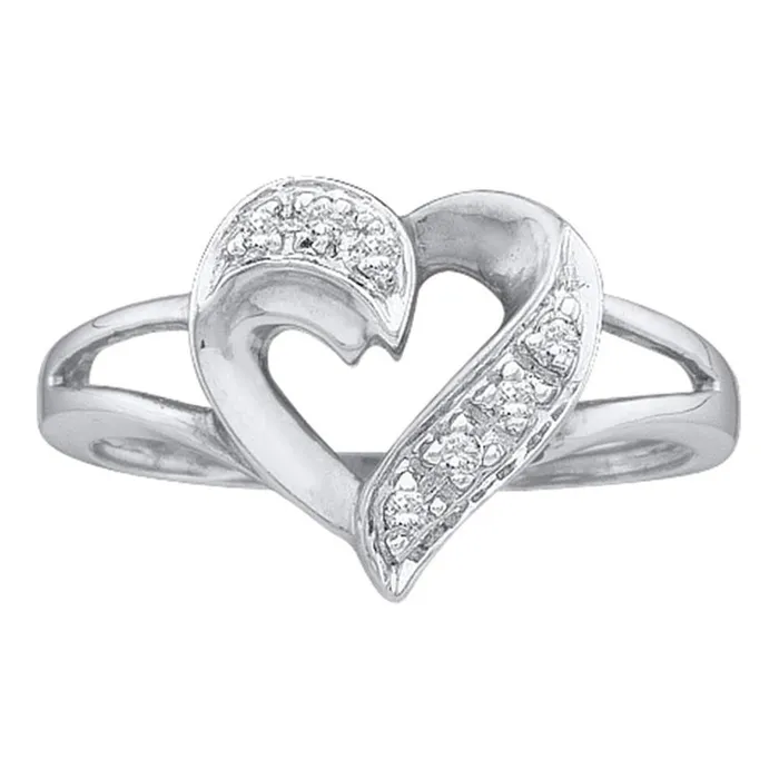 14k White Gold Round Diamond Heart Ring 120 Cttw gndatlanta Rings