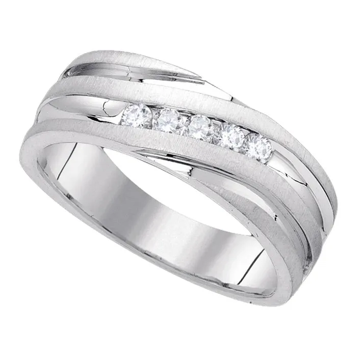 14k White Gold Round Diamond Wedding Diagonal Band Ring 14 Cttw gndatlanta Rings 14k White Gold Round Diamond Wedding Diagonal Band Ring 14 Cttw gndatlanta Rings